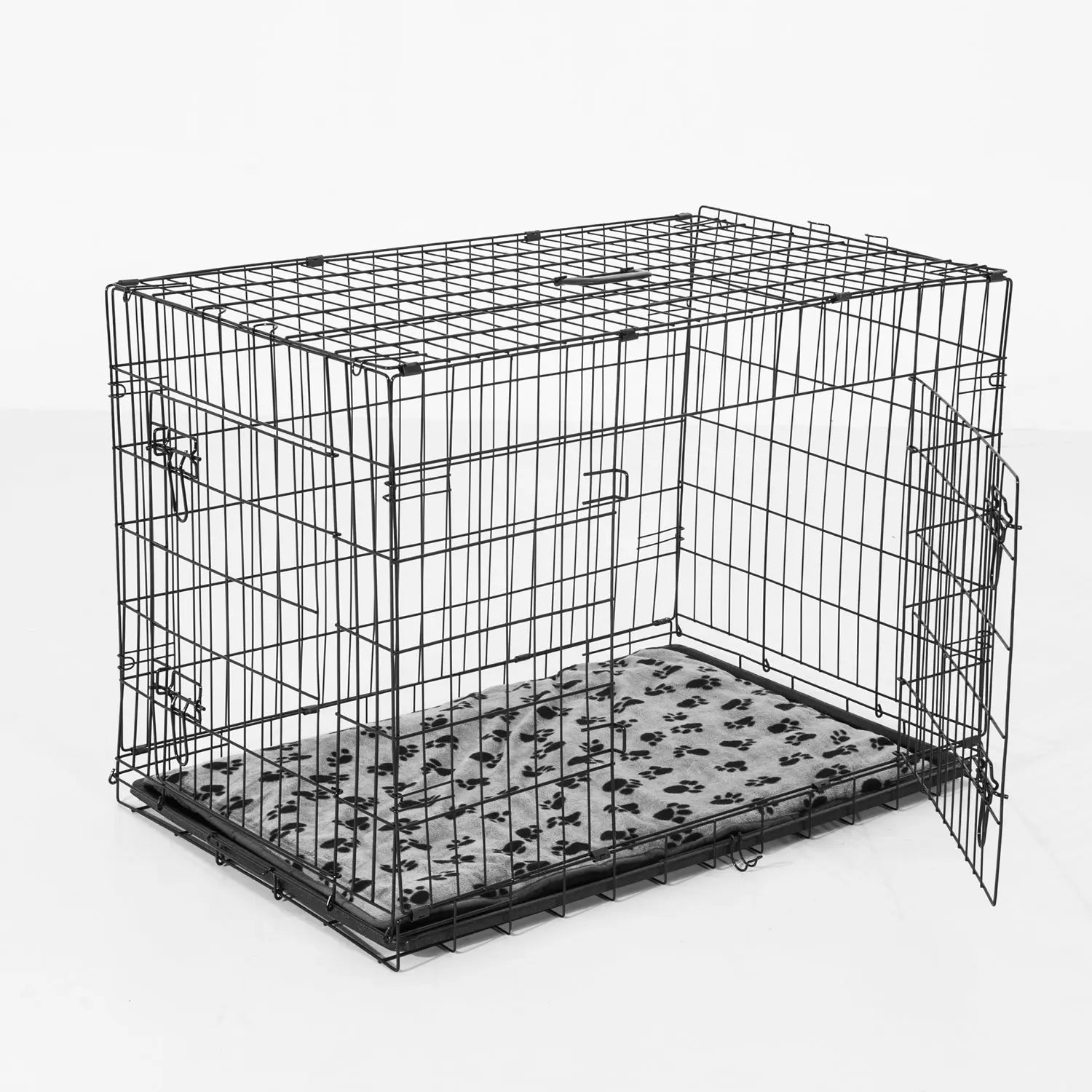 PawHut Black Pet Carrier ABS and Steel with Cushion - Tutuky