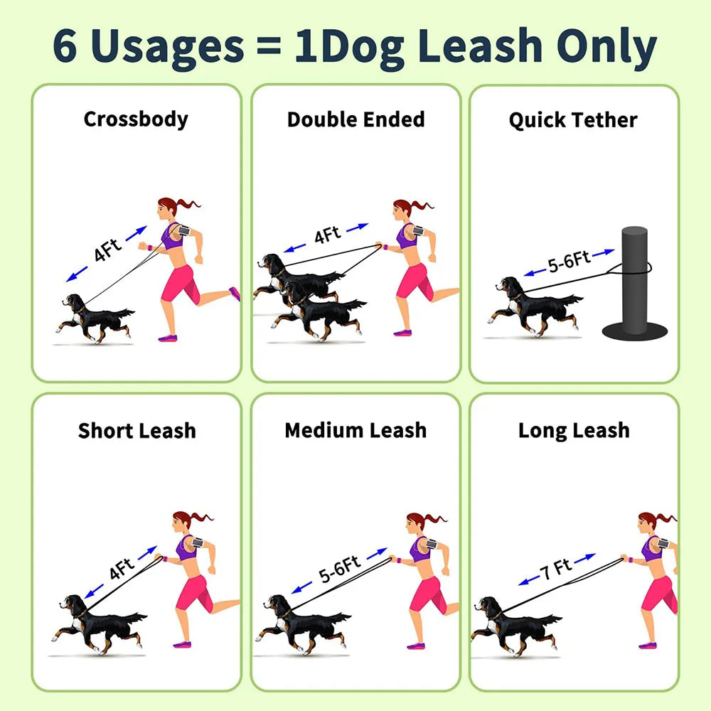 Soft Leather Hands Free Leash - Tutuky