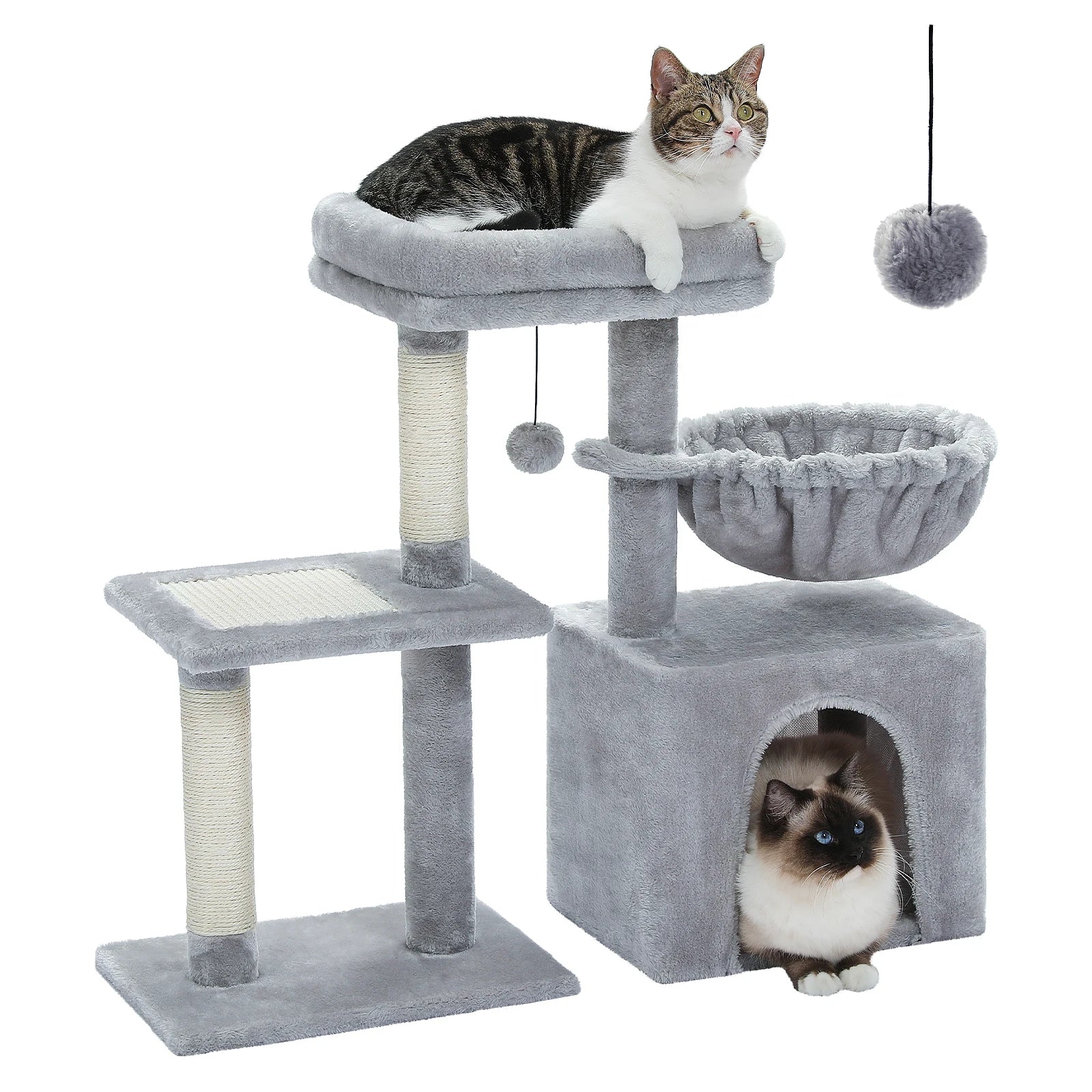 Cat tree Tower for Indoor Cats with Scratching Posts - Tutuky