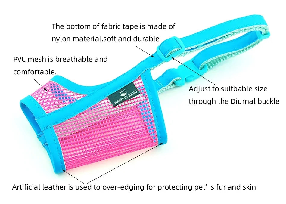Anti Barking Nylon Muzzle Pet Mouth Muzzles for Dogs - Tutuky