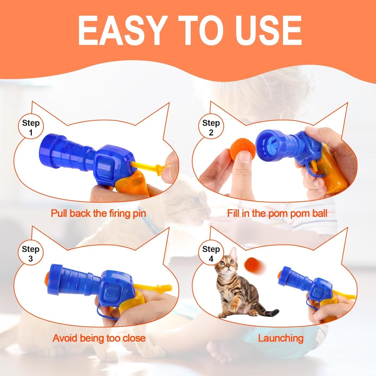 Cat Toy Balls with Launchers Set - Tutuky