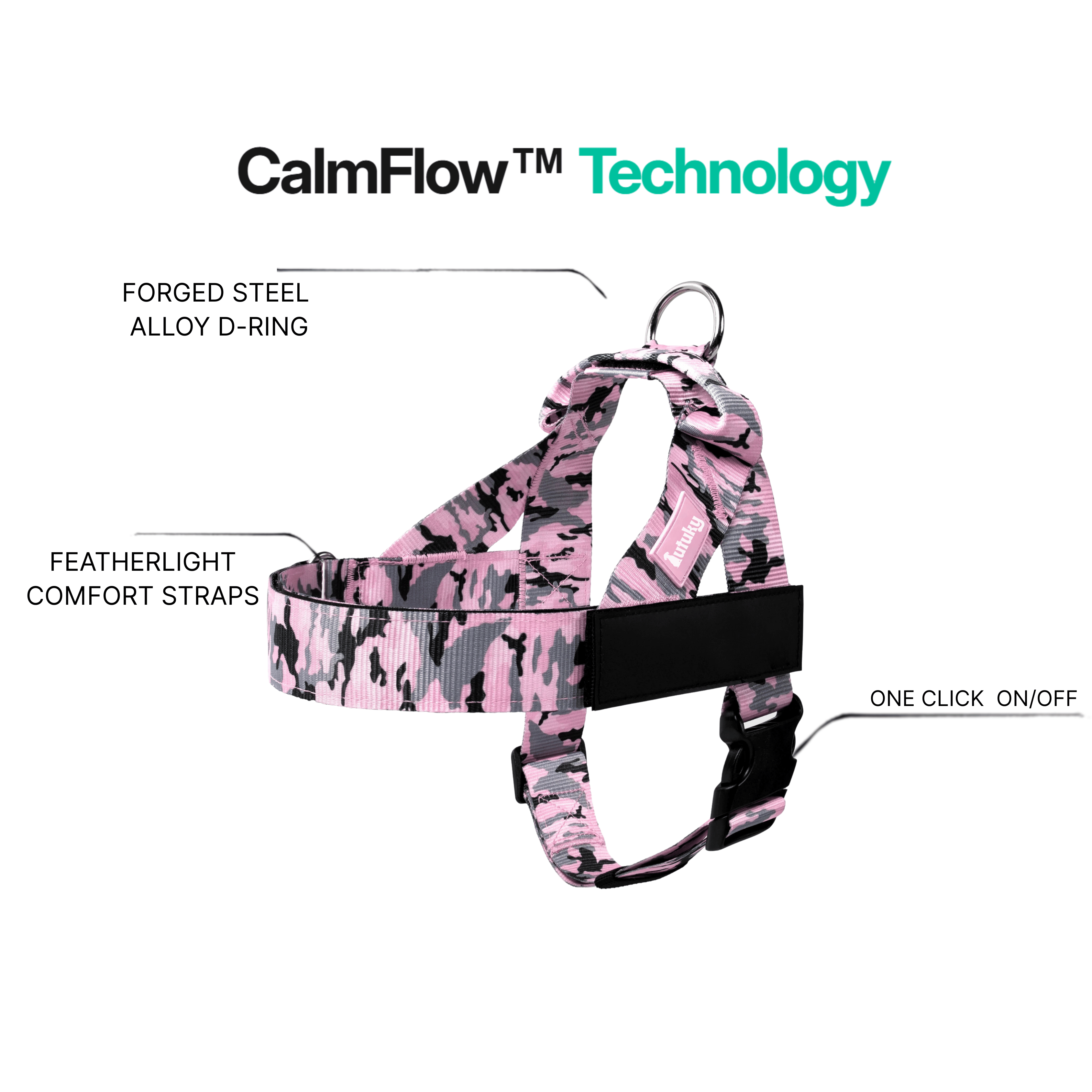 harness - CalmFlow™ Technology- Pink Camouflage