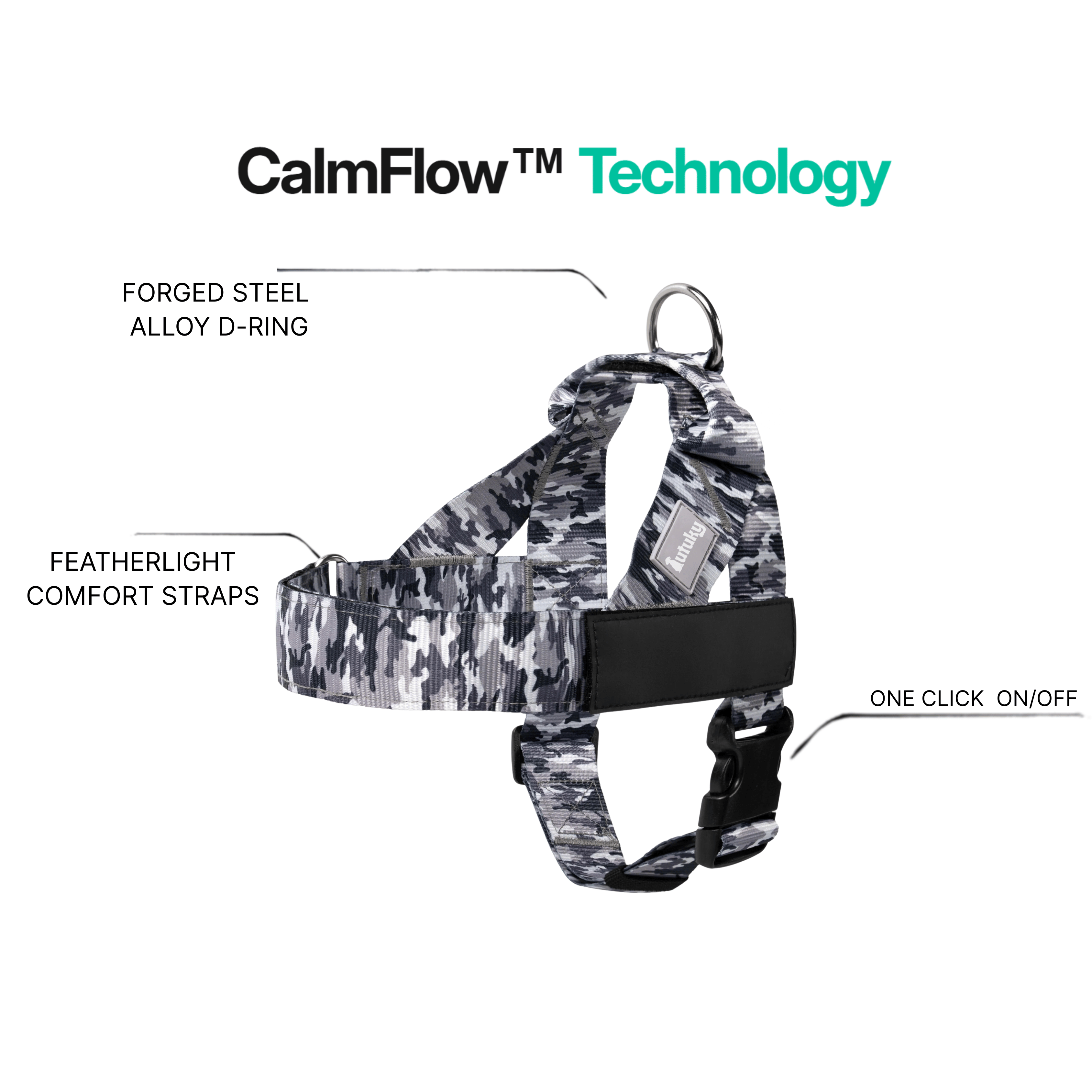 harness- CalmFlow™ Technology- Gray Camouflage