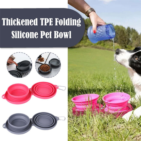 Double folding rubber bowl for feeding pets - Tutuky