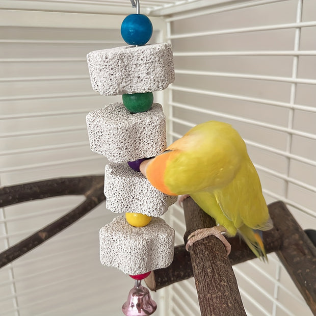 Parrot Grinding Stone Bird Toy – Mineral-Rich Beak Trimmer & Cage Decor - Tutuky