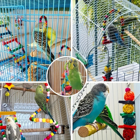 Engaging & Fun 5/15-Piece Bird Toy Set – Keep Your Feathered Friend Entertained! - Tutuky