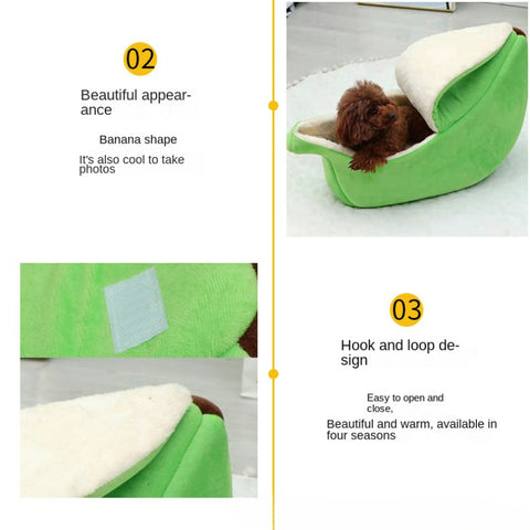 Cozy Banana Cat Bed - Tutuky