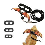 Adjustable Lizard Harness And Leash Set - Faux Leather Wings - Tutuky