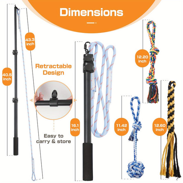 Extendable Flirt Pole for  Dogs - Tutuky