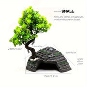 Creative Turtle Basking Platform with Detachable Green Plant Decor - Tutuky