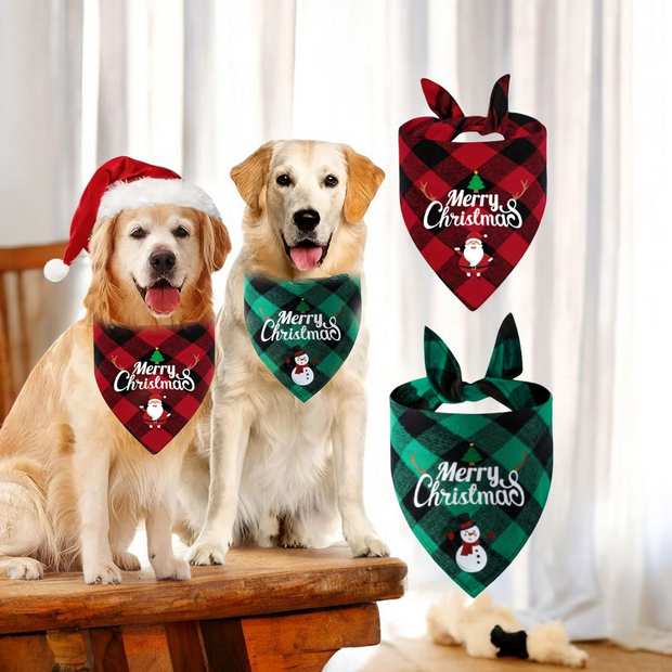 Christmas Pet Triangle Scarf Dog Bandanas - Tutuky