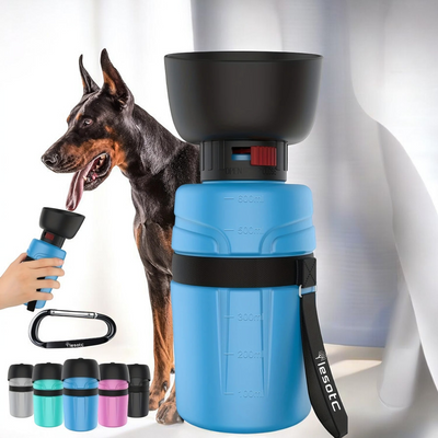 600ML Macaron color portable dog water bottle free - Tutuky