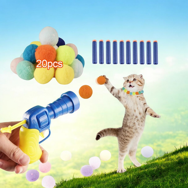 Cat Toy Balls with Launchers Set - Tutuky