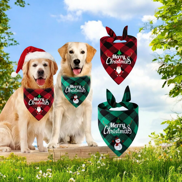 Christmas Pet Triangle Scarf Dog Bandanas - Tutuky