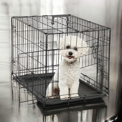 Dog Crate with Divider Panel Double Door - Tutuky