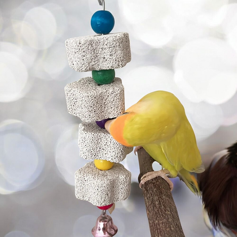 Parrot Grinding Stone Bird Toy – Mineral-Rich Beak Trimmer & Cage Decor - Tutuky