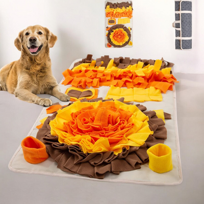 Snuffle mat for interactive dog-feeding game - Tutuky