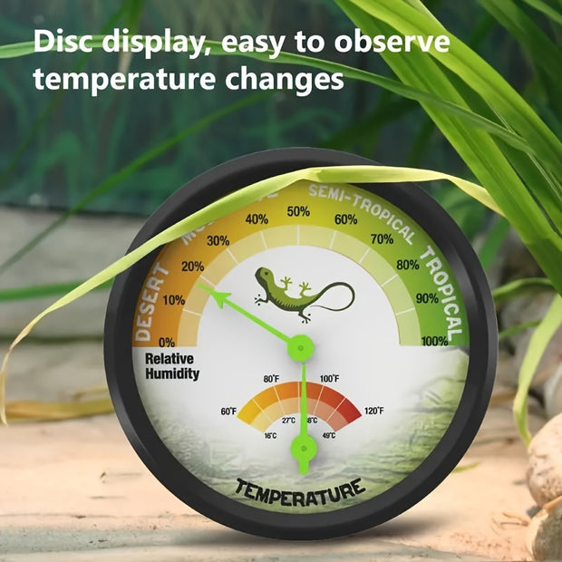 Round Reptile Thermometer And Hygrometer - Tutuky