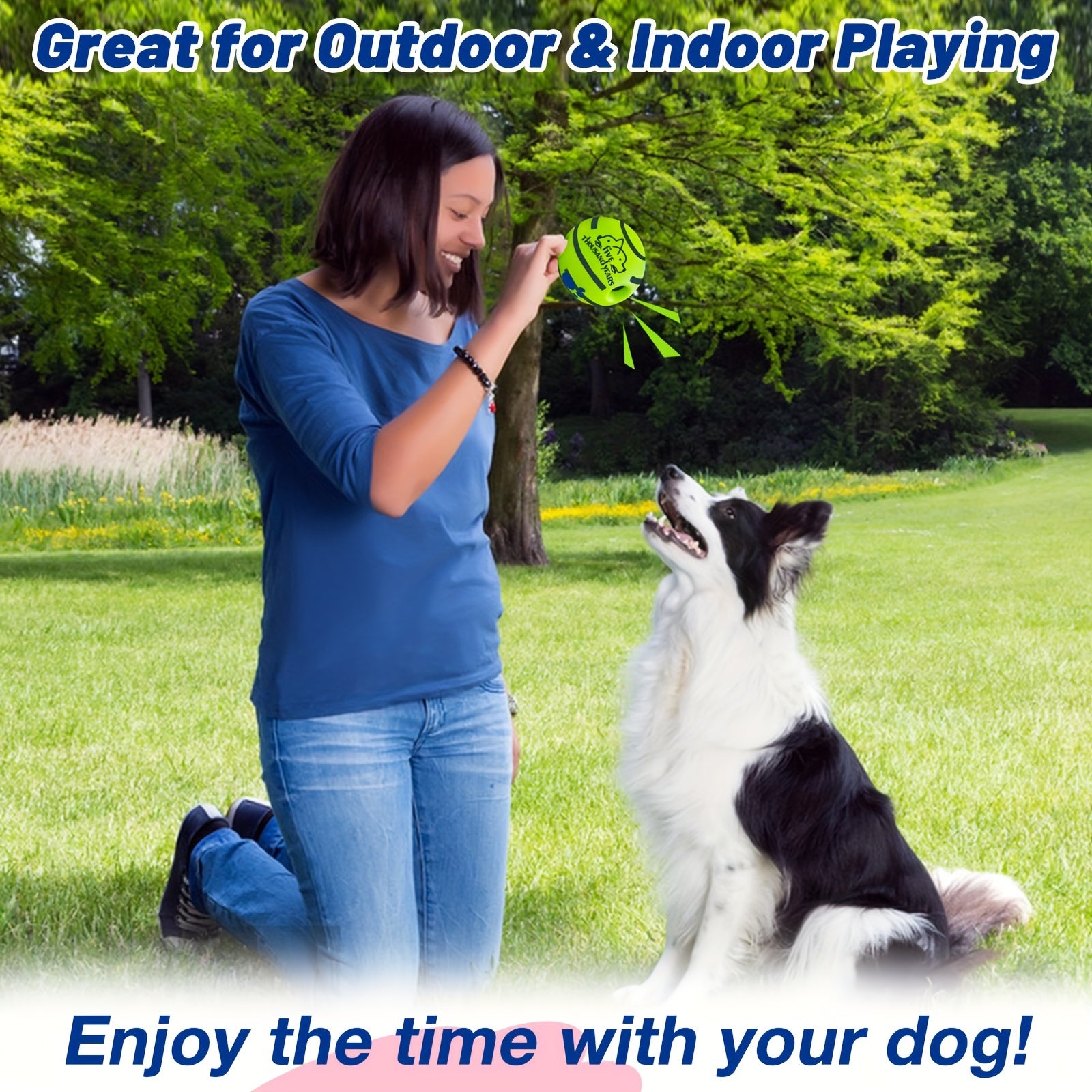 Pet Interactive Giggle Ball Toy, Dog IQ Training Ball Toy - Tutuky