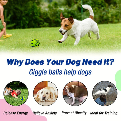 Pet Interactive Giggle Ball Toy, Dog IQ Training Ball Toy - Tutuky