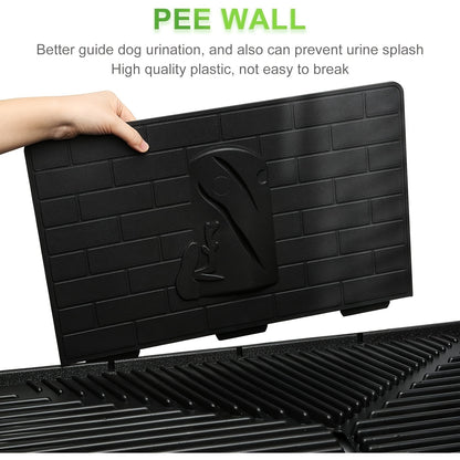 Dog Grass Mat With Tray Large Puppy Turf Potty Reusable Training Mat With Pee Flapper - Tutuky
