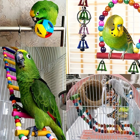 Engaging & Fun 5/15-Piece Bird Toy Set – Keep Your Feathered Friend Entertained! - Tutuky