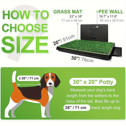 Dog Grass Mat With Tray Large Puppy Turf Potty Reusable Training Mat With Pee Flapper - Tutuky
