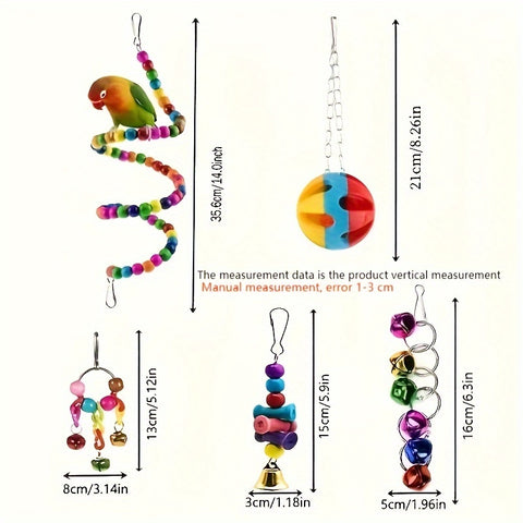 Engaging & Fun 5/15-Piece Bird Toy Set – Keep Your Feathered Friend Entertained! - Tutuky