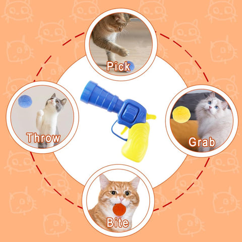 Cat Toy Balls with Launchers Set - Tutuky