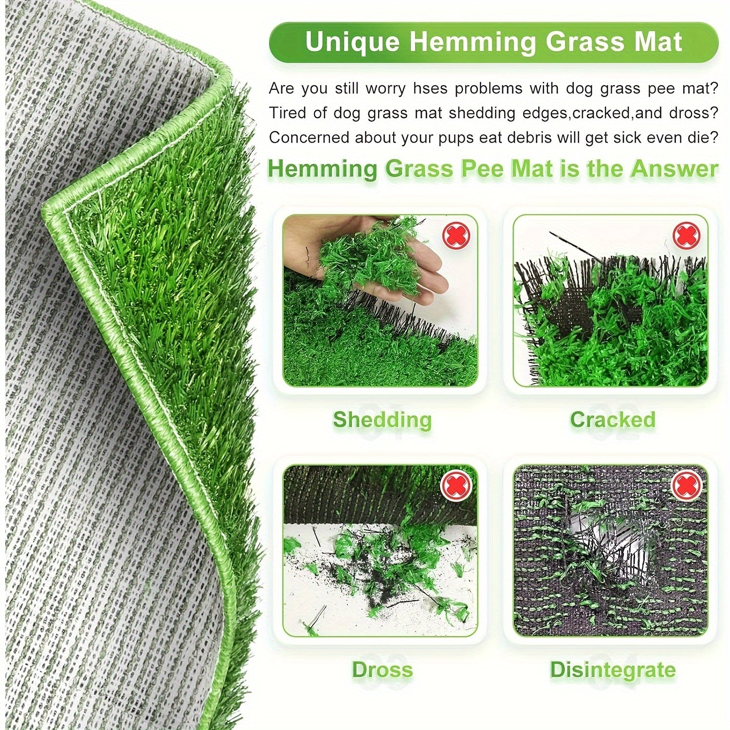 Dog Grass Mat With Tray Large Puppy Turf Potty Reusable Training Mat With Pee Flapper - Tutuky