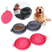 Double folding rubber bowl for feeding pets - Tutuky