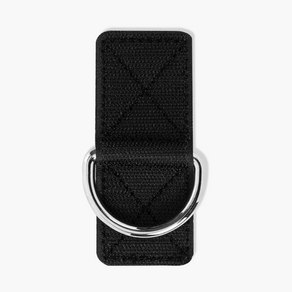Adjustable black dog leash belt with silver metal buckle

