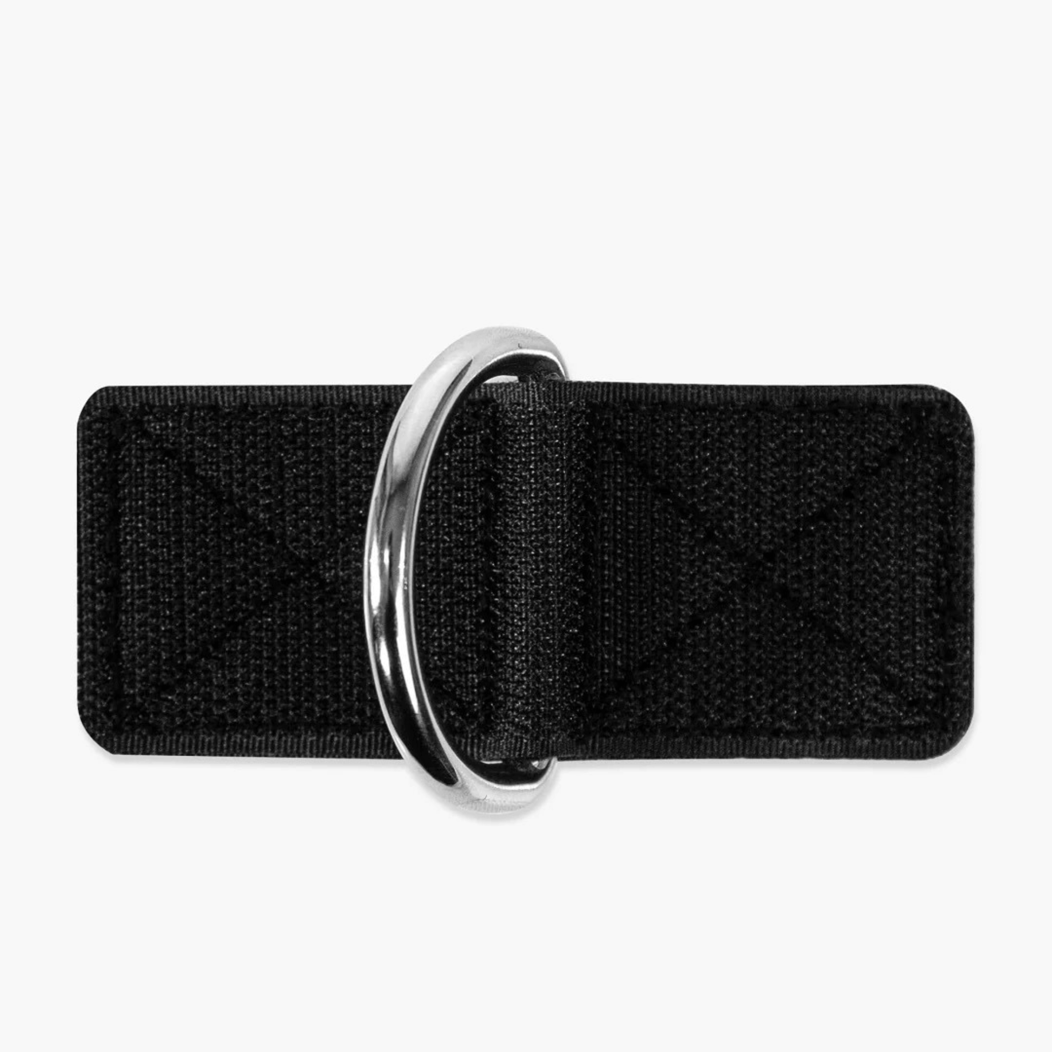 Adjustable black dog leash belt with silver metal buckle

