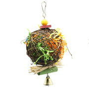 Parrot Cage Foraging Toy Chewing Toy with Bell - Tutuky