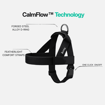 CalmFlow Anti-Pull Dog Harness - Black - Chest Plate