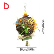 Parrot Cage Foraging Toy Chewing Toy with Bell - Tutuky