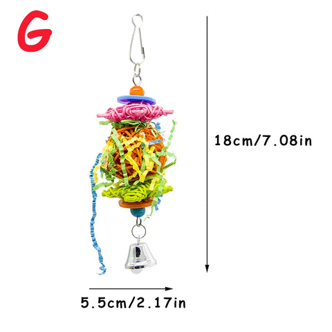 Parrot Cage Foraging Toy Chewing Toy with Bell - Tutuky