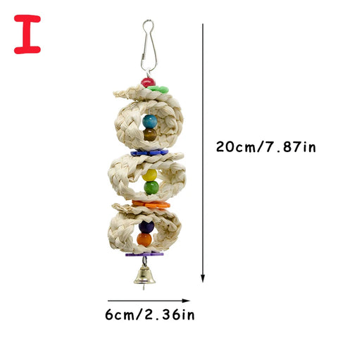 Parrot Cage Foraging Toy Chewing Toy with Bell - Tutuky