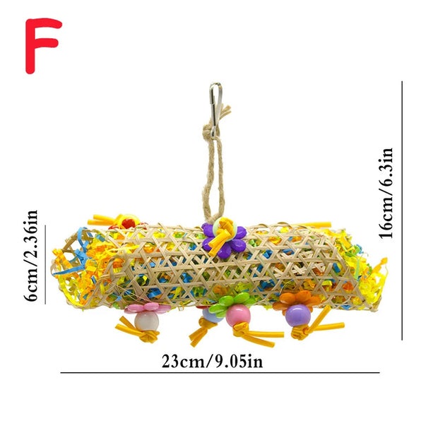 Parrot Cage Foraging Toy Chewing Toy with Bell - Tutuky