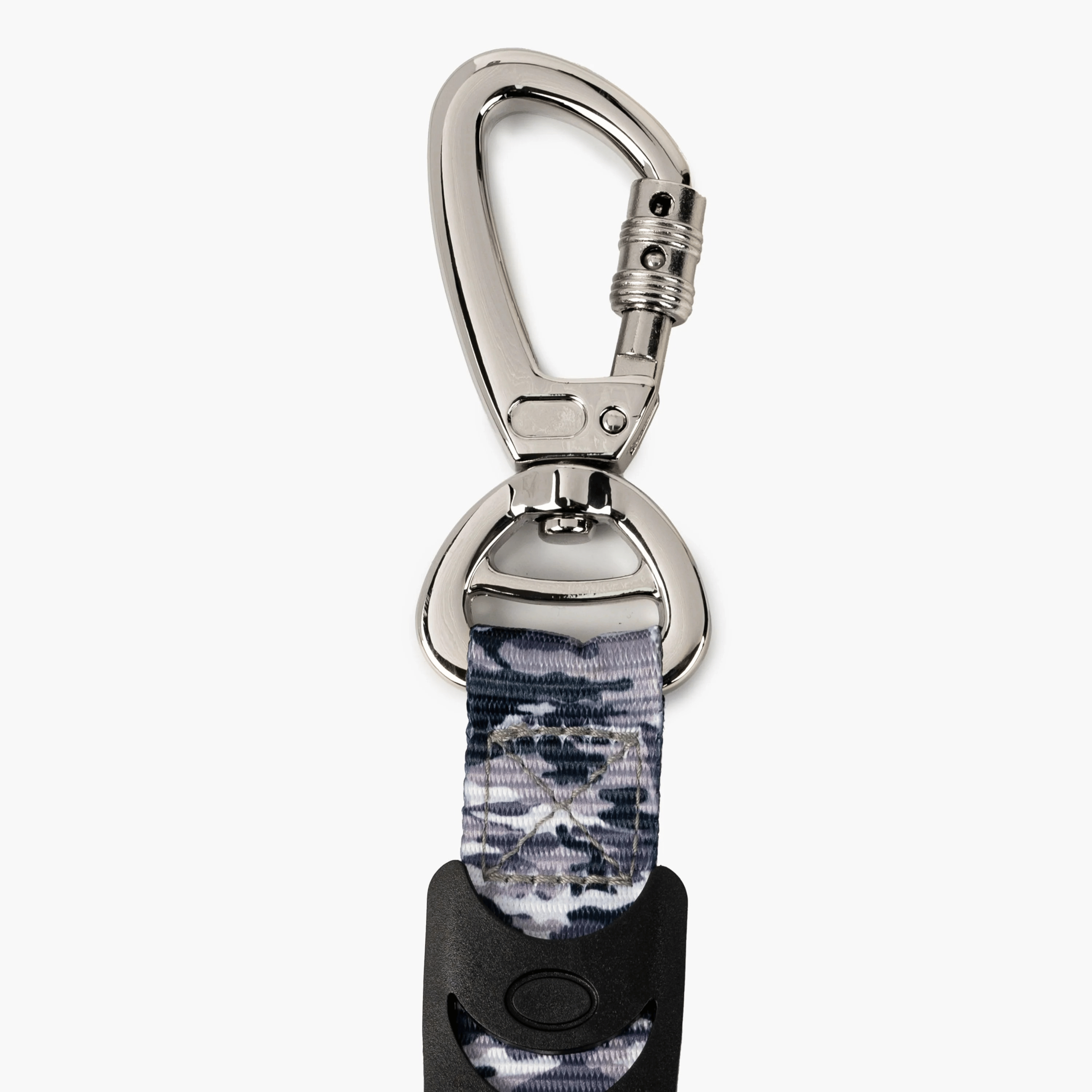 Dog leash with camouflage pattern on a white background