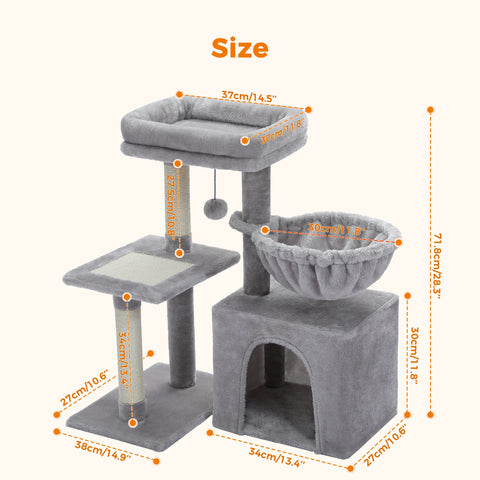 Cat tree Tower for Indoor Cats  with Scratching Posts - Tutuky