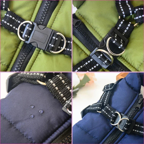 Large Pet Dog Jacket With Winter Harness - Tutuky