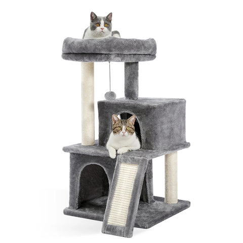 Cat Tree Luxury Towers with Double Condos  and Dangling Balls - Tutuky