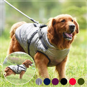 Large Pet Dog Jacket With Winter Harness - Tutuky