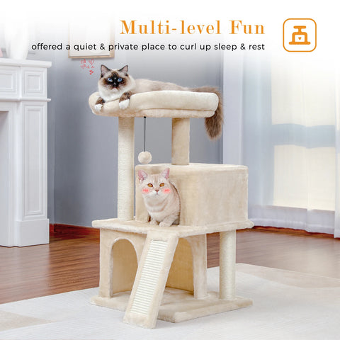 Domestic Cat Climbing Frame with Scratching Post Tree - Tutuky