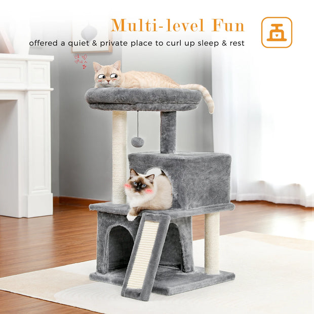 Domestic Cat Climbing Frame with Scratching Post Tree - Tutuky