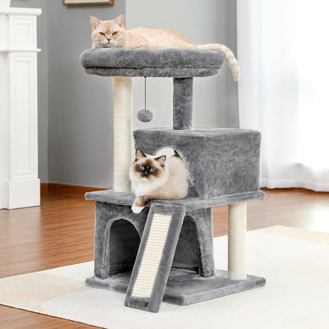 Cat Tree Luxury Towers with Double Condos  and Dangling Balls - Tutuky