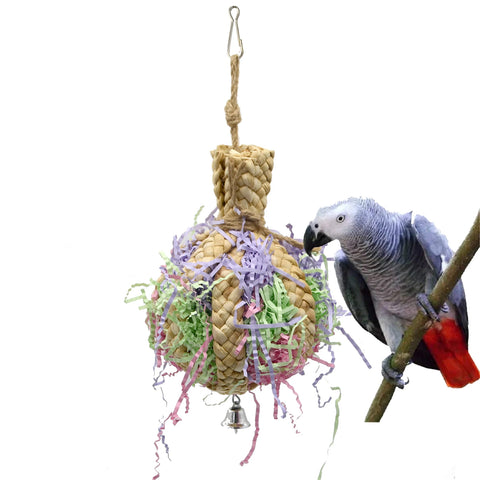 Parrot Cage Foraging Toy Chewing Toy with Bell - Tutuky