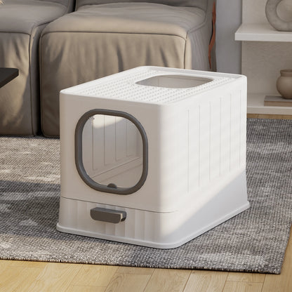 Big Size Cat Litter Box with Scratching Board - Tutuky