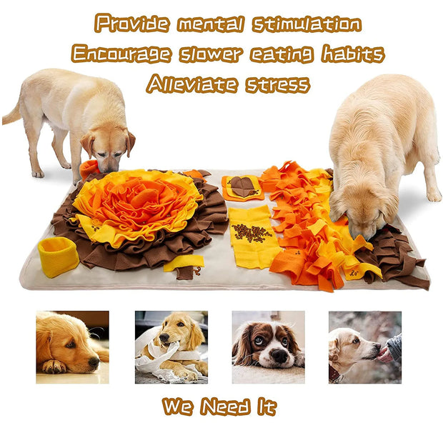 Snuffle mat for interactive dog-feeding game - Tutuky